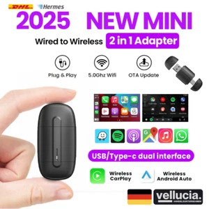 2 in 1 Wireless CarPlay Adapter USB BT Dongle Box Für Apple CarPlay Android Auto - Bild 1 von 7