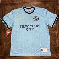 Mitchell & Ness NYC FC MLS Equalizer Short Sleeve Jersey Blue Men Size Large NWT
