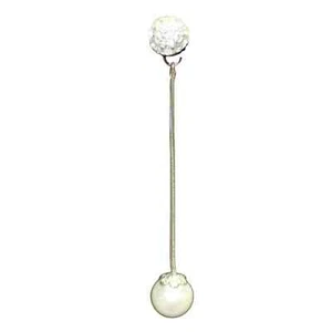 Vintage Pierced Earring Silver Tone Pave Rhinestones Simulated Pearl Dangle Drop - Picture 1 of 6