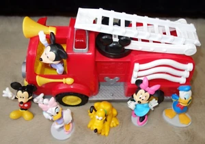 Disney Junior Mickey Mouse Fire Engine Truck Lights Sounds and Figures Lot - Picture 1 of 18