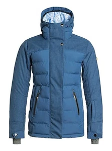 Neu mit Etikett Roxy Torah DAMEN-DAUNENJACKE HELL KRISTALLISIERT BAUSCHIG $ 300 blau wasserdicht - Bild 1 von 3
