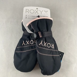 ROXY GIRL 'Jetty Girl Solid' Ski Snowboard Mitt Gloves, M - True Black (KVJ0) - Picture 1 of 8