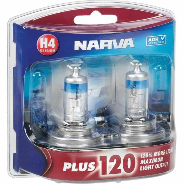 Narva 12V H4 60/55W PLUS 120 HALOGEN HEADLIGHT GLOBES 48362BL2 - image 1 of 1