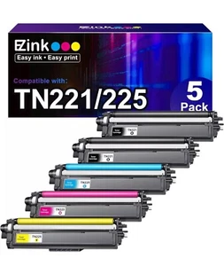 Cartuccia toner premium EZink TN225 TN221 confezione da 5 (2) nero, magenta, giallo ciano - Foto 1 di 10
