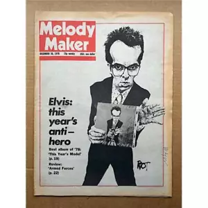 ELVIS COSTELLO MELODY MAKER MAGAZINE DECEMBER 30 1978 - ILLUSTRATED COSTELLO COV - Picture 1 of 1