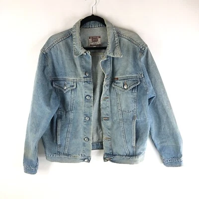 Chaqueta vaquera Big Open Sky Rifle vintage para hombre bolsillos interiores lavado medio azul M Foto 1 de 4