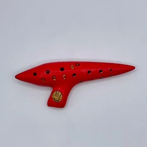 SPIEL VTG Ocarina “G” Red Gold Sweet Potato Flute Instrument Ceramic Clay Old - Picture 1 of 8