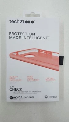Tech21 Evo Check Case Cover for Moto Z Force Droid - Orange Rose - NEW! - Image 1 of 4