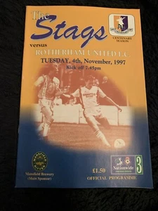 1997  Mansfield Town V Rotherham United Football  Programme - Picture 1 of 2