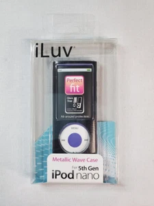 iLuv iCC308 Black Metallic Wave Hard Case for Apple iPod 5th Generation Nano - Picture 1 of 2