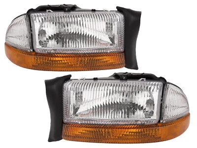 Combo de faros esquina 1997-04 camioneta Dakota 1998-03 Durango lado izquierdo derecho Foto 1 de 4