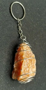 Portachiavi con calcite arancio pietra orchidea naturale minerale grezzo yoga - Imagen 1 de 3