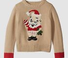 $50 Whoopi Baby Toddler Boy Stretch Beige Holiday Santa Pullover Sweater Size 4T