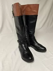 Grammercy Solanz Women’s Sz 8.5 Black Brown Two-Tone Knee High Dress Boots - Picture 1 of 8