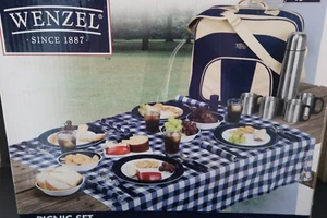 Wenzel Picknickkorb im Beutel Komplettset für Camping Strand Park Reise Konzert - Bild 1 von 11