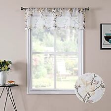 White Sheer Valance Curtain 54 x 16 inches Long Living Room Curtains