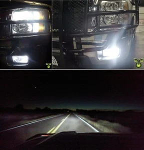 White LED H11 Low Beam Headlight + 5202 Fog Light Bulbs For 2015 2016 Silverado - Picture 1 of 4