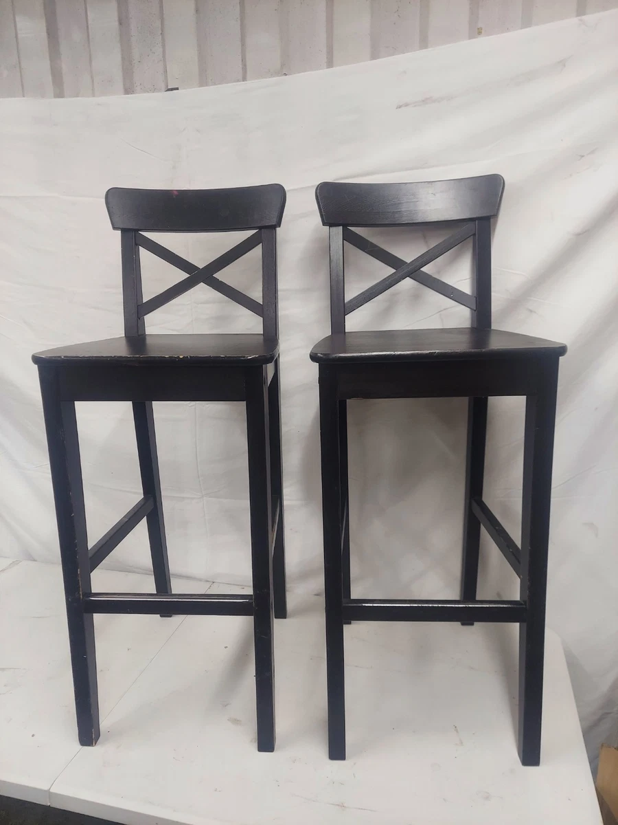 GUNDE Folding IKEA MARIUS Stacking Stool - 45cm Seat Height, Black ...