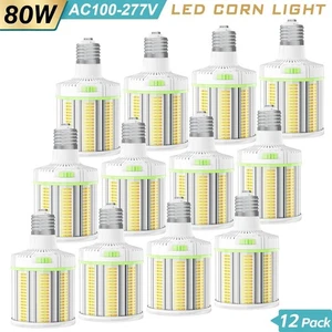 12Pack 80W LED Corn Light Bulb E39 Base, Replace 400W MH/HPS Lamp Adjuatable CCT - Picture 1 of 15