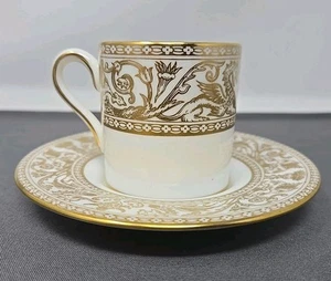 Wedgwood Gold Florentine Demitasse Cup and Saucer W4219 - Picture 1 of 12