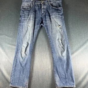 William Rast Men's Jeans Size 36x30 Medium Wash Distressed Tapered Denim Cotton - Picture 1 of 21