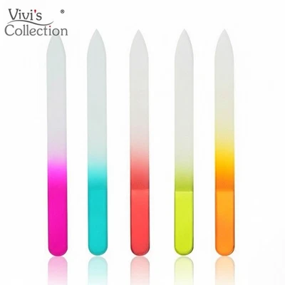 VIVI'S COLLECTION 10Pcs Glass Nail File Set Crystal Durable Double Sided Manicure Pedicure Tool