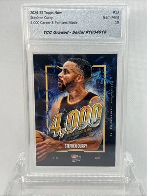 2025 Topps Now Stephen Curry 4.000 carreras 3 puntos TCC gema graduada 10 Foto 1 de 4
