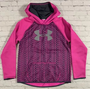 Under Armour Girls Hoodie Sweatshirt Rebel Pink Big Logo Youth Large - Picture 1 of 6