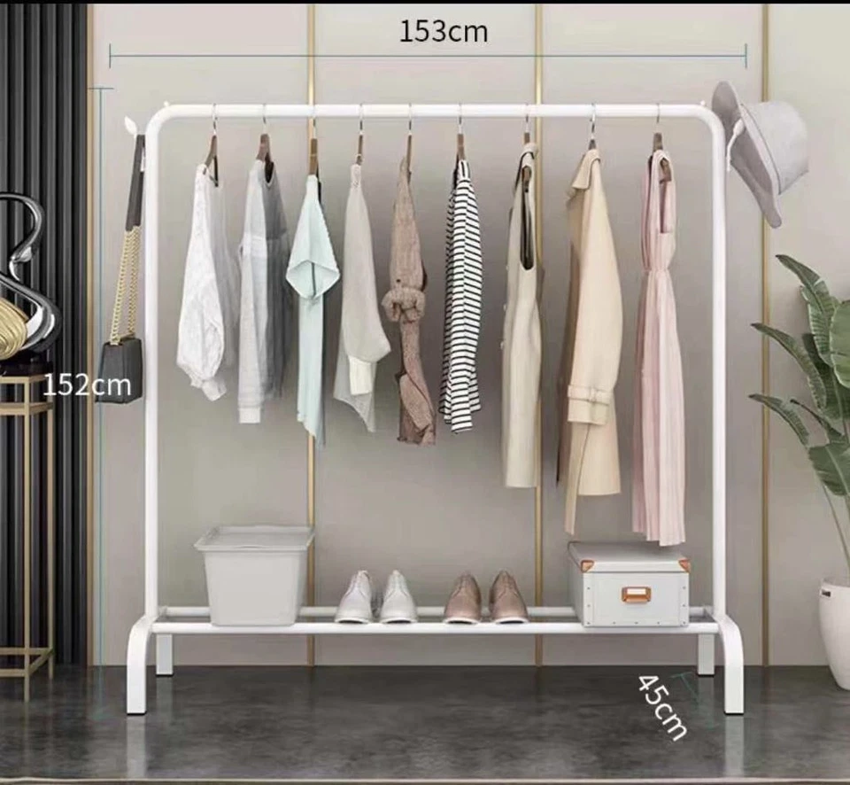 Stender Stand Appendiabiti Attaccapanni Barra Singola Metallo Bianco reb - Immagine 1 di 1