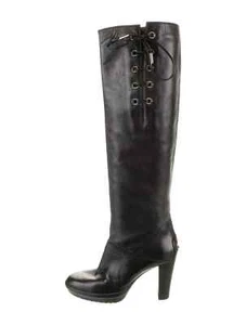 TOD'S Women's Brown Leather Knee High Tall Riding Boots Size 35.5 $920 Italy - Picture 1 of 17