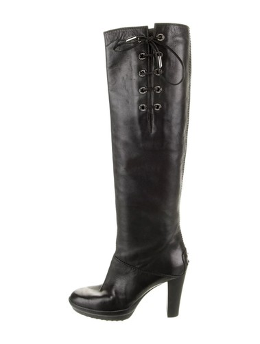 TOD’S Stivali equitazione TOD'S donna pelle marrone alti al ginocchio misura 35 5 $920 Italia