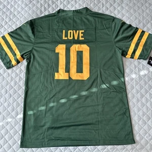 Jordan Love Jersey Medium Green Bay Packers Alternativa #10 Cucito Uomo - Foto 1 di 6