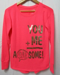 Girls Justice Brand.  Activewear Blue Shirt. Pink Long Sleeve Shirt.  Size 12 - Picture 1 of 7