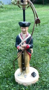 RARE VINTAGE REVOLUTIONARY,COLONIAL SOLDIER LAMP  28” TALL  - Picture 1 of 7