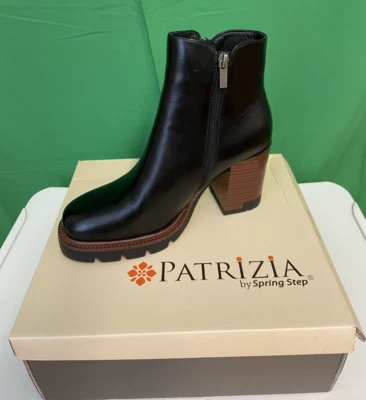 NUEVAS Botas Patrizia Araha-B Clásicas de Cuero con Cremallera Lateral para Mujer Talla 9 Foto 1 de 4