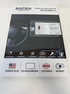 QTY 2 SOLTECH TEMPERED GLASS SCREEN PROTECTOR FOR TESLA MODEL 3 AND MODEL Y - Bild 1 von 6