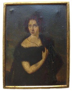 19th Century MINIATURE by William SIMSON PORTRAIT OF A SCOTTISH LADY OIL C.1843 - Picture 1 of 8