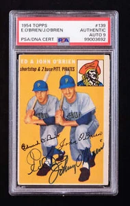 Ed O'Brien & John O'Brien Signed 1954 Topps #139 (PSA | Autograph Grade 9) - Picture 1 of 2