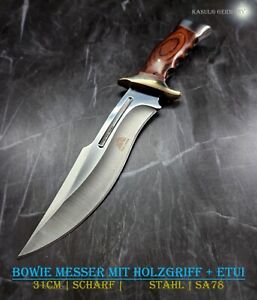 KaSul®| SA78 Bowie Survivor Messer 31cm Holzgriff Parier Stange Jagdmesser +Etui
