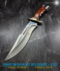 KaSul®| SA78 Bowie Survivor Messer 31cm Holzgriff Parier Stange Jagdmesser +Etui