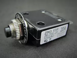 20A 125 / 250V Philmore B7020 Push-Button Circuit Breaker w/Quick Connect Term - Picture 1 of 4