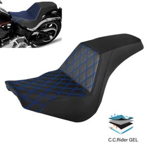 Driver & Passenger Gel Seat Fit For Harley Softail Street Bob Standard 2018-2025 - Picture 1 of 10