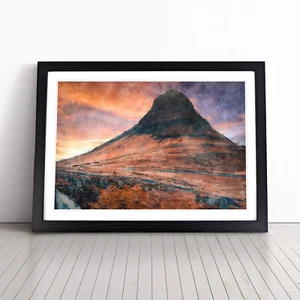 Kirkjufell Mountain in Islanda stampa arte da parete incorniciata grande poster - Foto 1 di 9