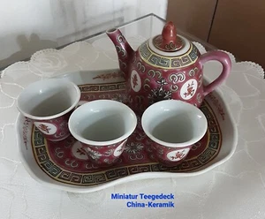 Miniatur Sake/Teeservice, China Mun Shou Porzellan - Bild 1 von 7