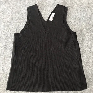 Vintage 90 Y2K Top L Ribbed Crop Minimalist Fairy Grunge Goth Witchy Whimsigoth - Picture 1 of 7