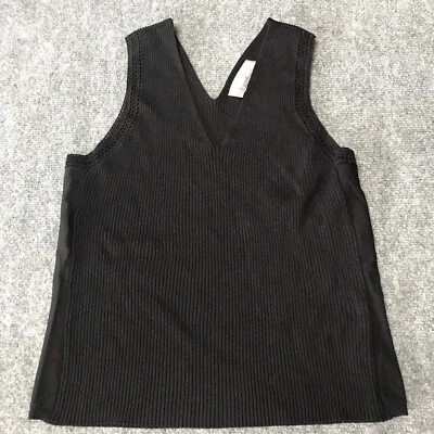 Vintage 90 Y2K Top L Ribbed Crop Minimalist Fairy Grunge Goth Witchy Whimsigoth - Image 1 of 4