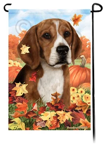 Falling Leaves Garden Flag - Beagle - Picture 1 of 1