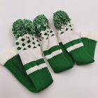 3X Green/White Pom Pom Kintted Golf Wood Headcover Driver Fairway Wood Cover 135