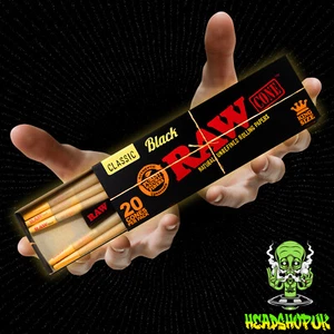 RAW Black Pre Rolled Cones Raw Classic Paper Cones Boxed 20's 40's 100's more - Picture 1 of 15