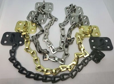 Soporte de cadena 12" travesaño soportes de acero ventanas cerradura de puerta seguridad antiguo rústico Foto 1 de 4